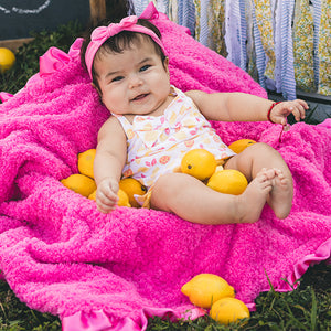 Raspberry Chenille Baby Blanket