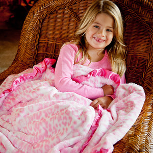 Hot Pink Jaguar Child Blanket
