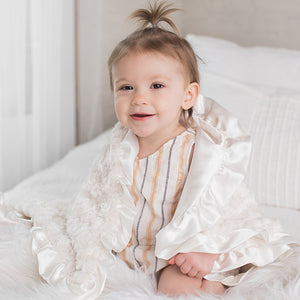 Ivory Rosebuds Baby Blanket