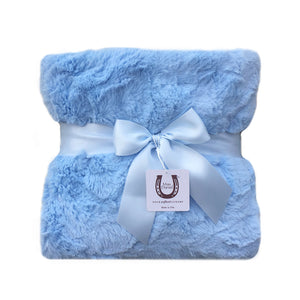 Luxe Blue Bunny Baby Blanket