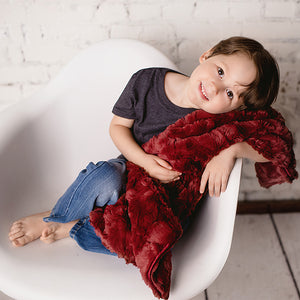 Maroon Luxe Bunny Baby Blanket
