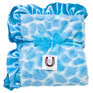 Blue Giraffe Baby Blanket