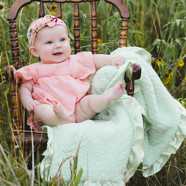 Celadon Chenille Baby Blanket Max Daniel