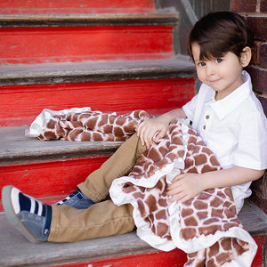 Ivory Giraffe Baby Blanket
