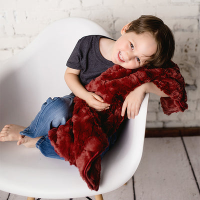 Maroon Luxe Bunny Baby Blanket