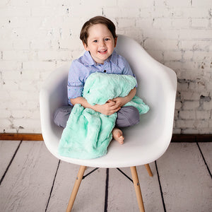 Luxe Mint Bunny Baby Blanket