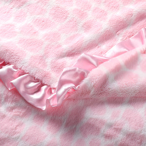 Pink Giraffe Baby Blanket