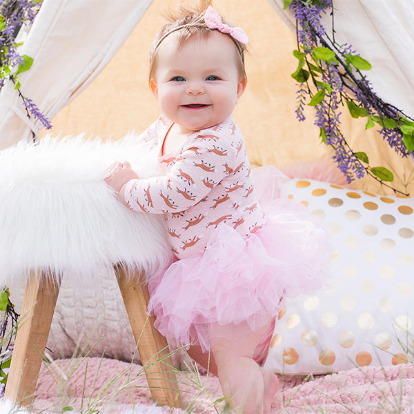 pink tutu dress 12 months PatPat Princess Dresses for Baby Girls Floral Mesh Long-sleeve Pink Tutu Dress, 9-12 Months