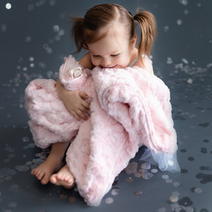 Luxe Pink Bunny Baby Blanket