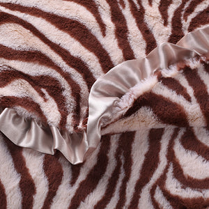 Tan Zebra Baby Blanket